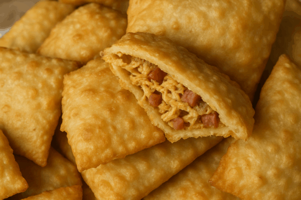 Pastelzinho frito frango com bacon