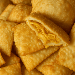 Pastelzinho frito frango com queijo